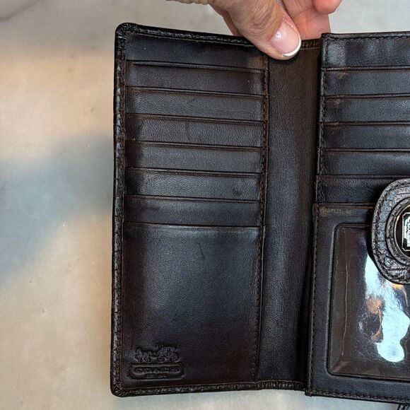 Coach Wallet Y2K Jacquard Signature Logo Canvas Snap Closure Compact Wallet - Picture 15 of 16